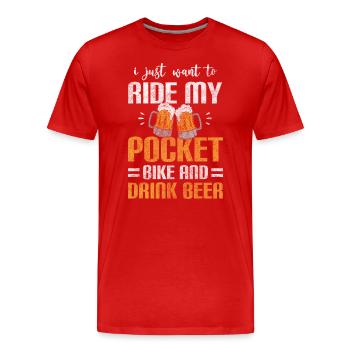 Motorrad Kraftrad Dreck Sohn - Männer Premium Bio T-Shirt - Rot - Vorne - Damien (186cm)