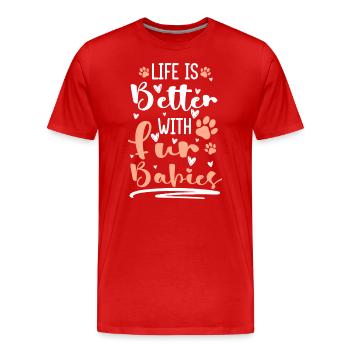 Propriétaire de chien, amour des animaux, amoureux des animaux - T-shirt bio Premium Homme - rouge - Devant - Damien (186cm)