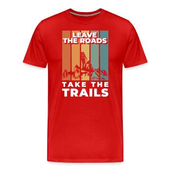 Climbing, Rocks, Nature, Sports - Men's Premium Organic T-Shirt - red - Front - Damien (186cm)