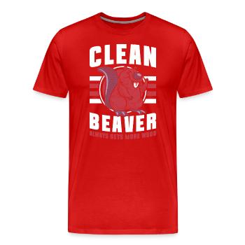Nagetier Baumstamm - Männer Premium Bio T-Shirt - Rot - Vorne - Damien (186cm)