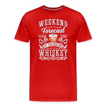 Rum Flasche Trinker Bar - Männer Premium Bio T-Shirt - Rot - Vorne - Damien (186cm)