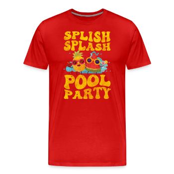 Poolparty Party Erholung Alkohol - Männer Premium Bio T-Shirt - Rot - Vorne - Damien (186cm)