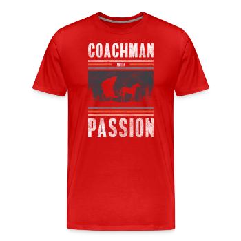 Conducteur de calèche hobby oldschool - T-shirt bio Premium Homme - rouge - Devant - Damien (186cm)