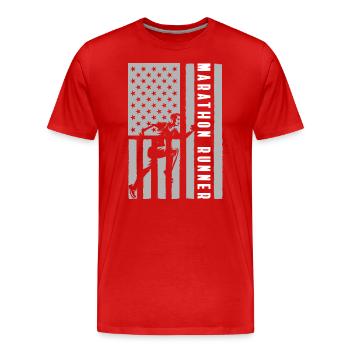 Runner Fitness Jogging Competition - Men's Premium Organic T-Shirt - red - Front - Damien (186cm)