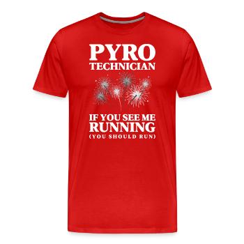 Célébration du football du Nouvel An Pyro - T-shirt bio Premium Homme - rouge - Devant - Damien (186cm)
