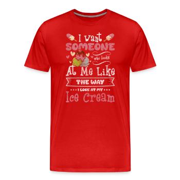 Eis Sommer Geschmack - Männer Premium Bio T-Shirt - Rot - Vorne - Damien (186cm)