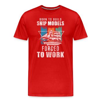 Maquette Bateau Télécommande Père Marin - T-shirt bio Premium Homme - rouge - Devant - Damien (186cm)