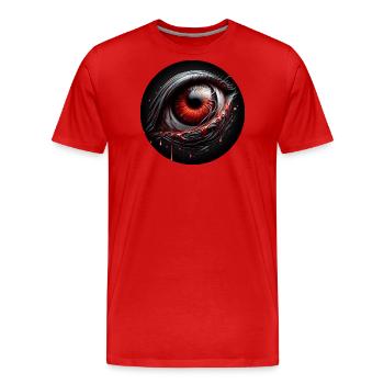 Magisches Auge Angst Gespenstisch Dunkler Charakter - Männer Premium Bio T-Shirt - Rot - Vorne - Damien (186cm)