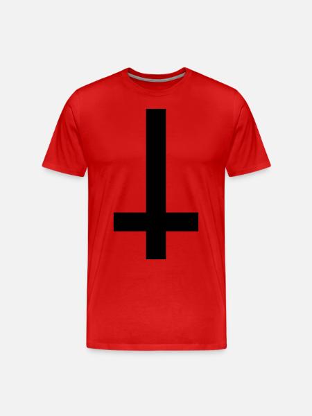 Cross Antichrist reversed 1c - Men's Premium Organic T-Shirt - red