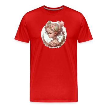 Fée - T-shirt bio Premium Homme - rouge - Devant - Damien (186cm)
