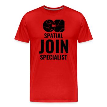 Spatial Join GIS Data Analyst Mapping Expert - Men's Premium Organic T-Shirt - red - Front - Damien (186cm)
