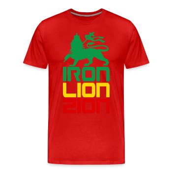 iron lion zion - T-shirt bio Premium Homme - rouge - Devant - Damien (186cm)