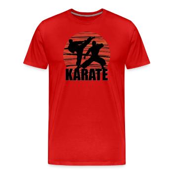 Karate Kampfkunst - Männer Premium Bio T-Shirt - Rot - Vorne - Damien (186cm)