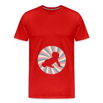 annonce de grossesse - Bebe drôle rétro - T-shirt bio Premium Homme - rouge - Devant - Damien (186cm)