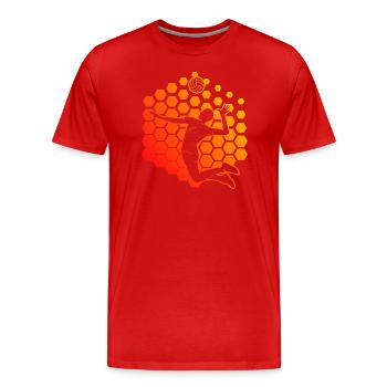 Volleyballspielen Herren Beach Volley Volley - Männer Premium Bio T-Shirt - Rot - Vorne - Damien (186cm)