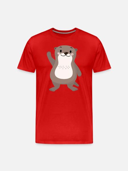 soot otter waves - Men's Premium Organic T-Shirt - red