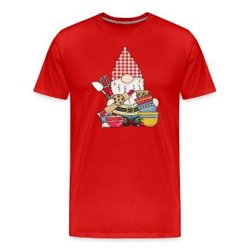 Bäcker Bäckerin Hobbybäcker Backen Wichtel Gnom - Männer Premium Bio T-Shirt - Rot - Vorne - Damien (186cm)