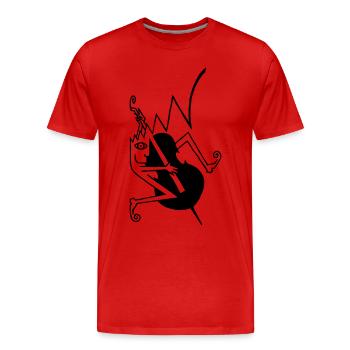 Contrebasse rockabilly / contrebasse - T-shirt bio Premium Homme - rouge - Devant - Damien (186cm)