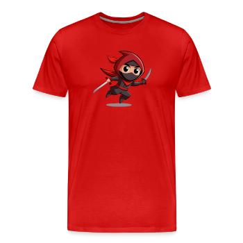 Ninja - Männer Premium Bio T-Shirt - Rot - Vorne - Damien (186cm)