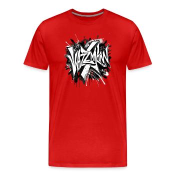 Watzmann graffiti in black and white – urban design - Men's Premium Organic T-Shirt - red - Front - Damien (186cm)