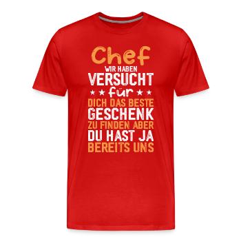 Chef wir haben Versucht das beste Geschenk - Men's Premium Organic T-Shirt - red - Front - Damien (186cm)