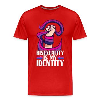 Bisexuels LGBTQ - T-shirt bio Premium Homme - rouge - Devant - Damien (186cm)
