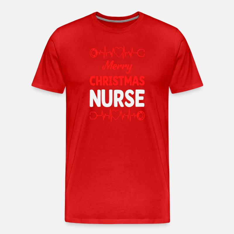 Nurse Christmas - Männer Premium Bio T-Shirt - Rot