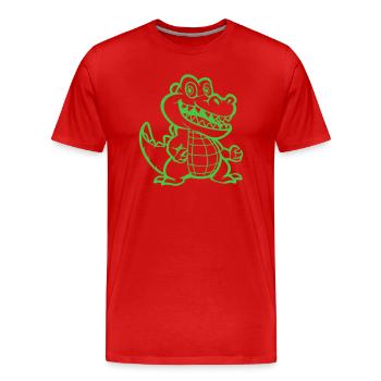 Bande dessinée crocodile animal - T-shirt bio Premium Homme - rouge - Devant - Damien (186cm)