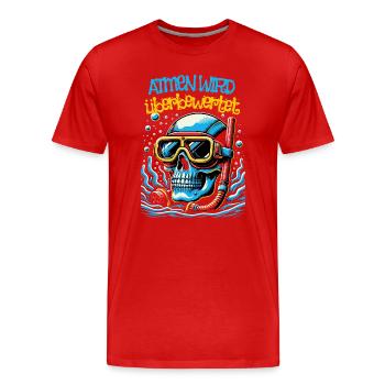 Lustiges T-Shirt für Taucher und Schnorchler - Männer Premium Bio T-Shirt - Rot - Vorne - Damien (186cm)