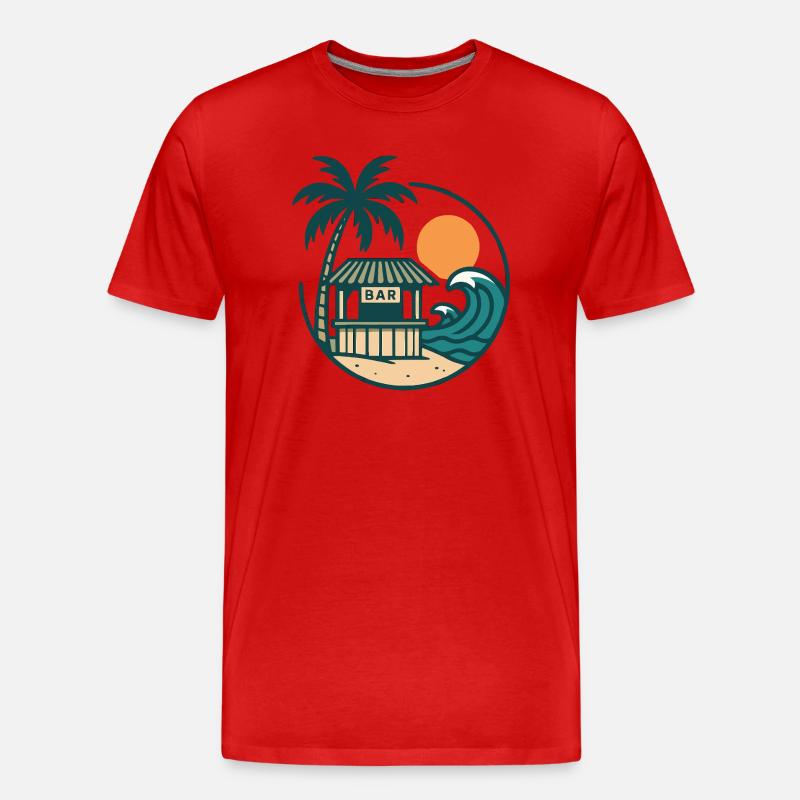 Bar de l’île de plage - T-shirt bio Premium Homme - rouge