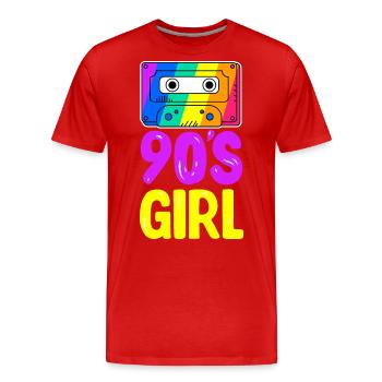 Musique des années 90 Fille des années 90 - T-shirt bio Premium Homme - rouge - Devant - Damien (186cm)