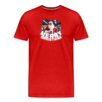 Santa's Gym: Feiern Sie fitte und frohe Weihnachten! - Männer Premium Bio T-Shirt - Rot - Vorne - Damien (186cm)