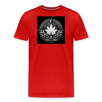 Grüne Welle 2024 - Männer Premium Bio T-Shirt - Rot - Vorne - Damien (186cm)