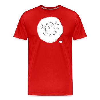 Ommmm noir - T-shirt bio Premium Homme - rouge - Devant - Damien (186cm)