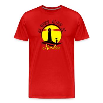 Vitamin See Nordsee - Männer Premium Bio T-Shirt - Rot - Vorne - Damien (186cm)