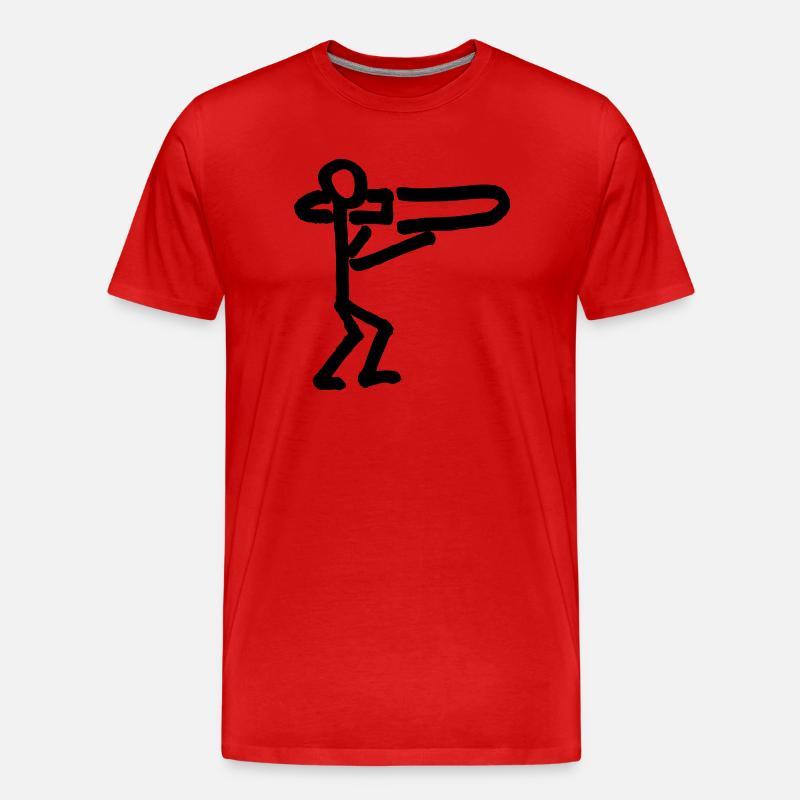 Musikant mit Posaune - Männer Premium Bio T-Shirt - Rot