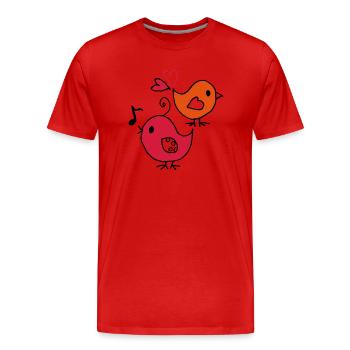 Spatzen - Männer Premium Bio T-Shirt - Rot - Vorne - Damien (186cm)