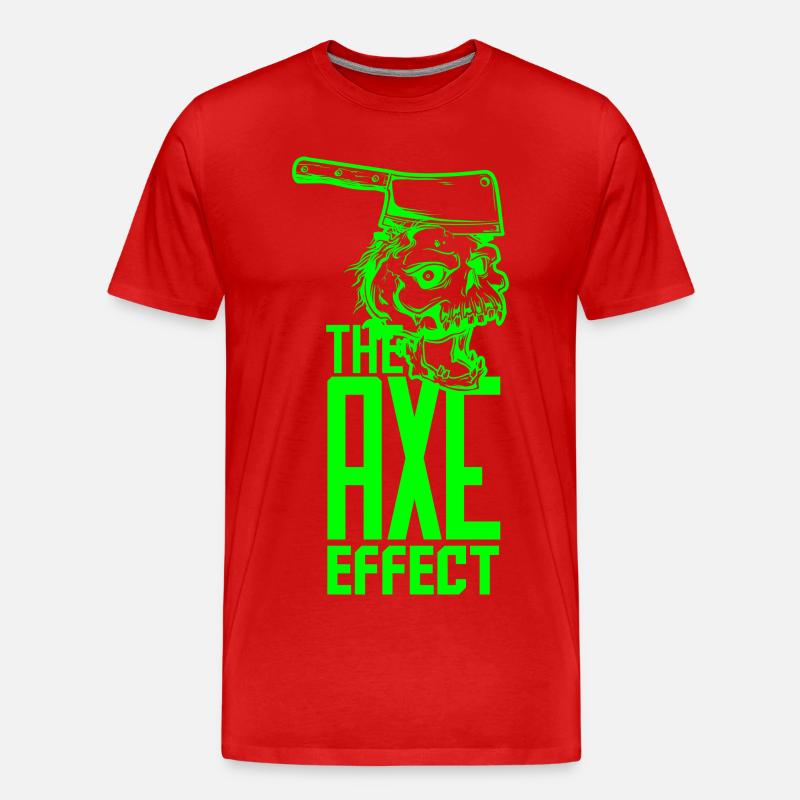 Skull mit Axt - Männer Premium Bio T-Shirt - Rot