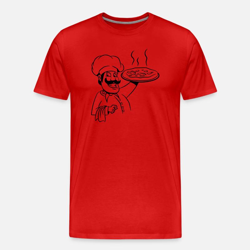 kochen koch pizza - Männer Premium Bio T-Shirt - Rot