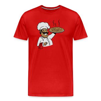 kochen koch pizza - Männer Premium Bio T-Shirt - Rot - Vorne - Damien (186cm)