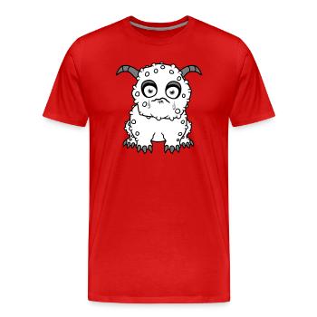 sad little monster cute sweet unhappy - Men's Premium Organic T-Shirt - red - Front - Damien (186cm)