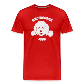 Doodle Mama Maman Maman Mère Goldendoodle - T-shirt bio Premium Homme - rouge - Devant - Damien (186cm)