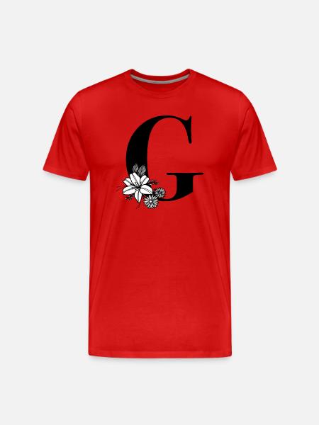 Buchstabe G - Männer Premium Bio T-Shirt - Rot