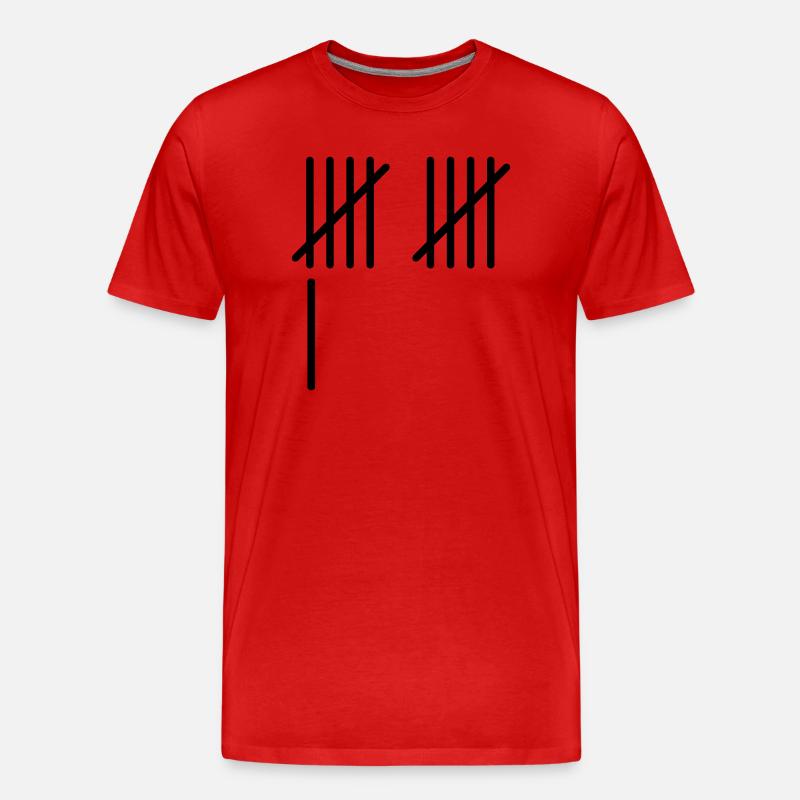 11 Stripes - Männer Premium Bio T-Shirt - Rot