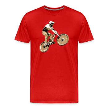 vtt descente - T-shirt bio Premium Homme - rouge - Devant - Damien (186cm)
