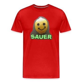 TOMZOFF Sauer - Männer Premium Bio T-Shirt - Rot - Vorne - Damien (186cm)