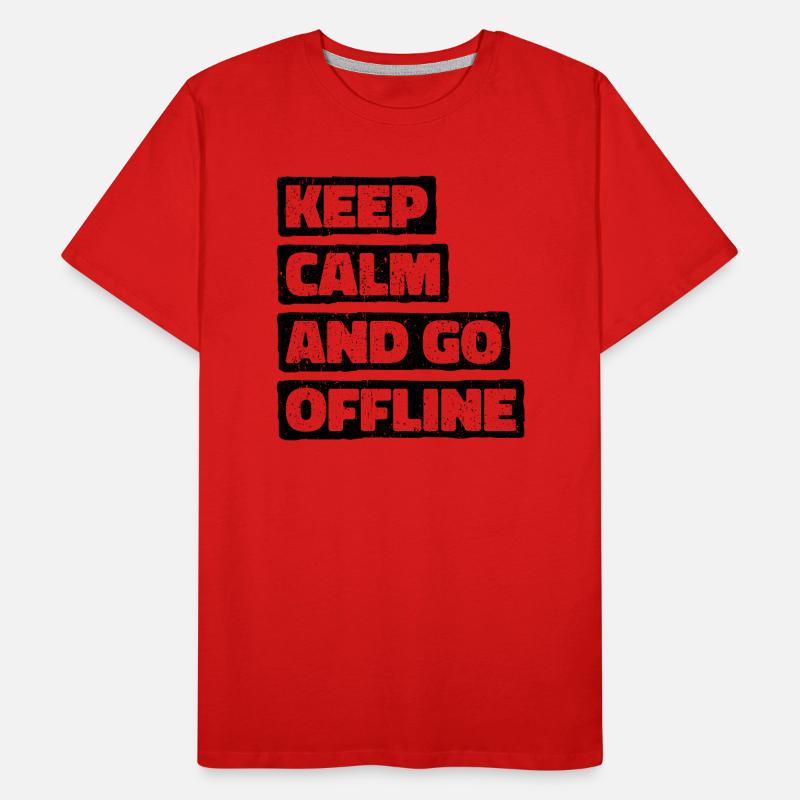 Restez calme et déconnectez-vous. Conception de randonnée T-shirt bio Premium Homme