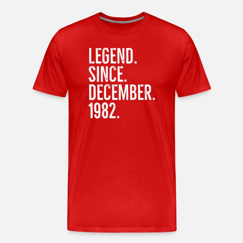 Legende seit Dezember 1982 - Männer Premium Bio T-Shirt - Rot