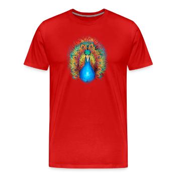 Cage complète d’oiseaux Great Peacocks Bird - T-shirt bio Premium Homme - rouge - Devant - Damien (186cm)