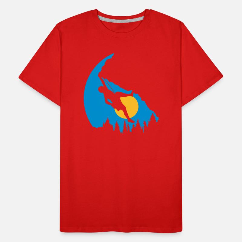 Trees Sun Climbing Silhouette Men's Premium Organic T-Shirt
